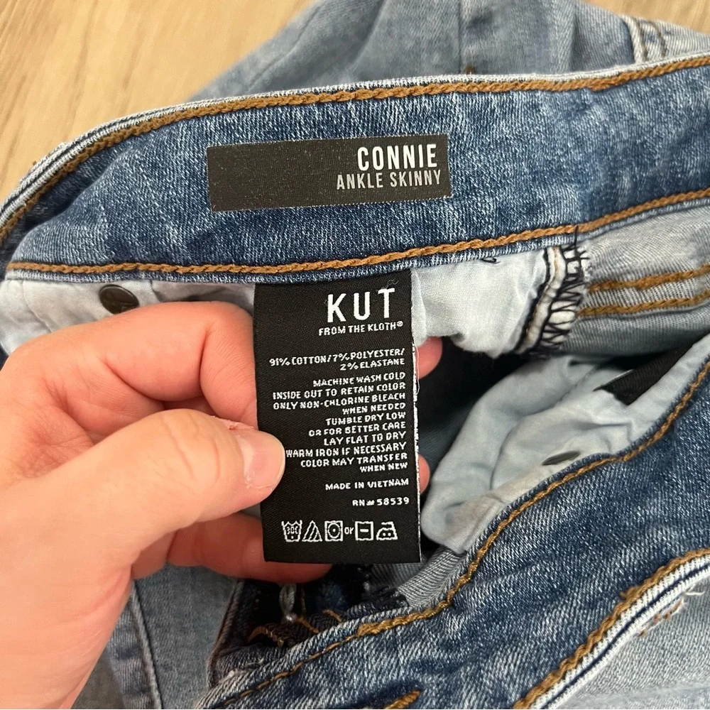 KUT From The Kloth Connie Ankle Skinny Jeans Light Wash Size 10